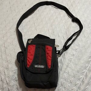 Columbia Black and Red Crossbody Bag